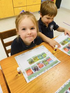 Cute students at Pinnacle Montessori of Schertz are busy with creative learning.